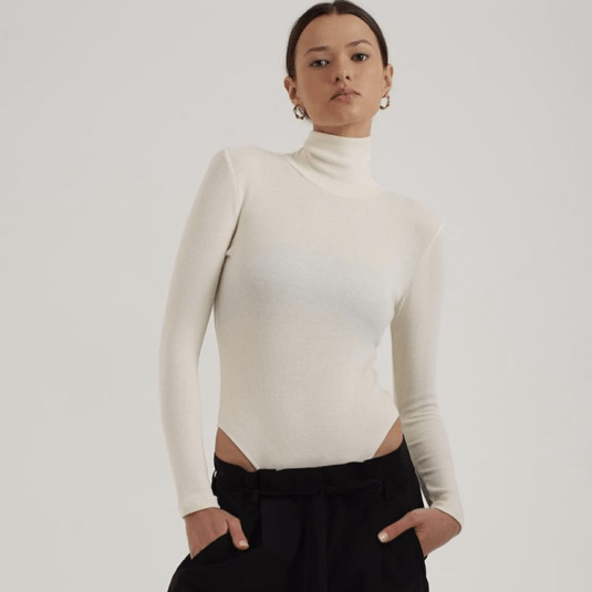 Acheron Base Layer Turtleneck Bodysuit In Cream#