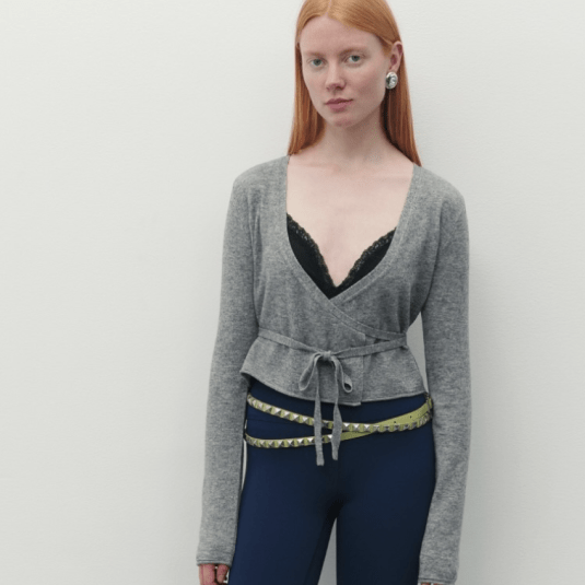 Fine Knit Wrap Cardigan#